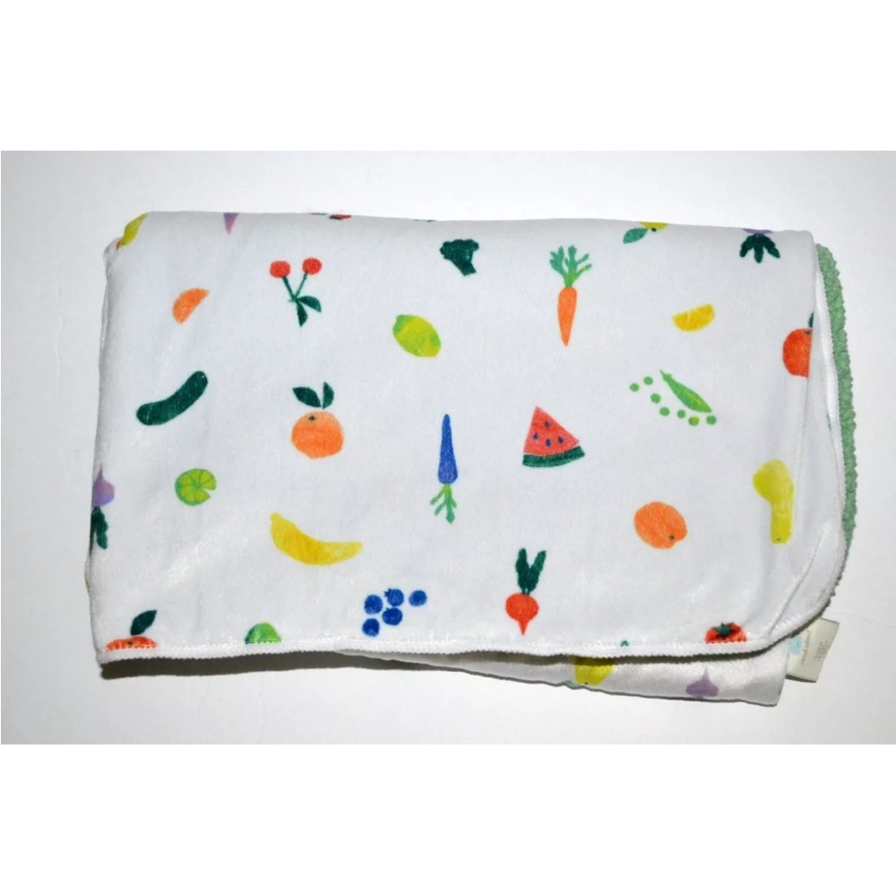 Cloud Island Fruits Vegetables Baby Blanket Green Sherpa Target Plush White